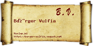 Bürger Vulfia névjegykártya